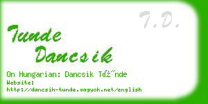 tunde dancsik business card